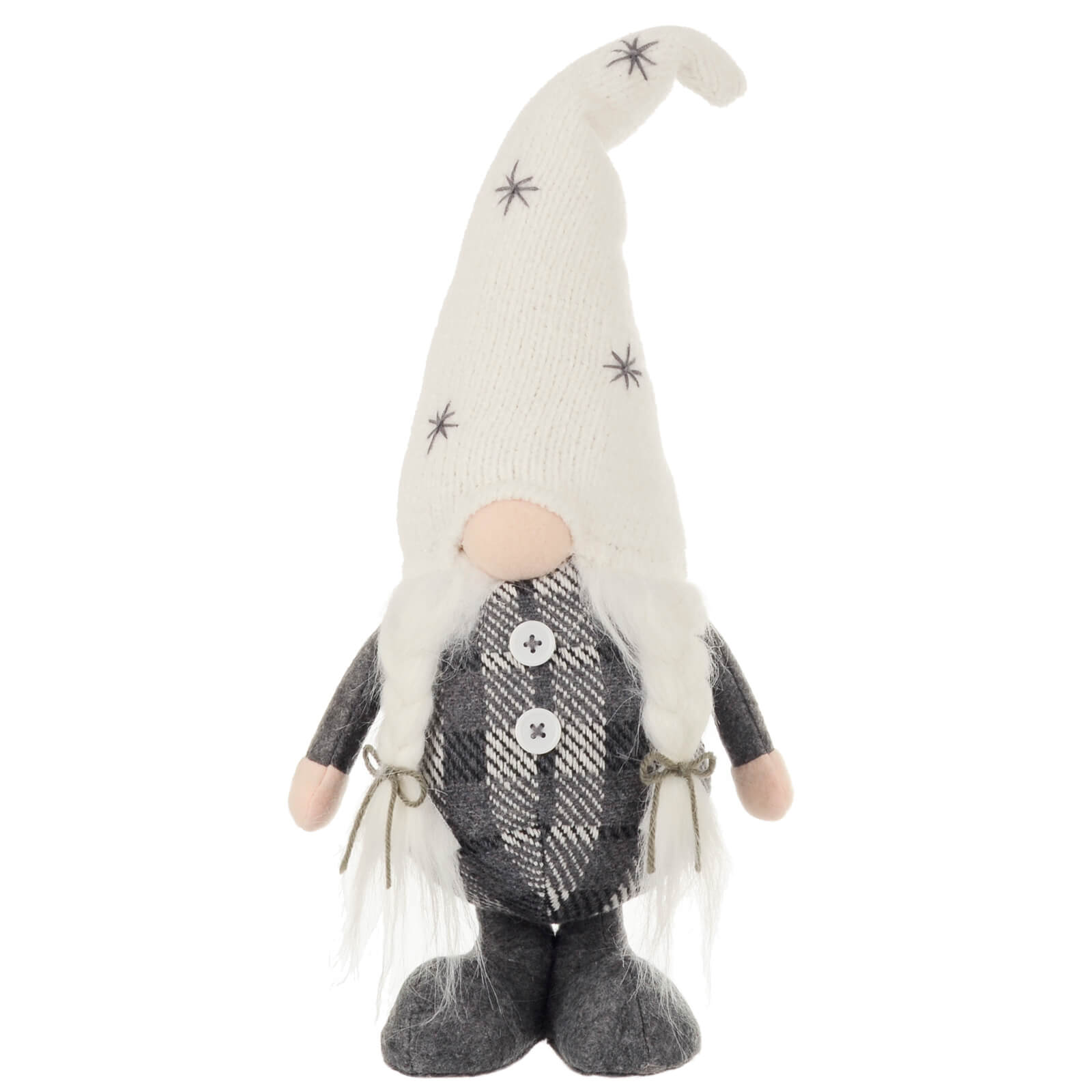 Girl gonk 41cm with white hat with grey stars